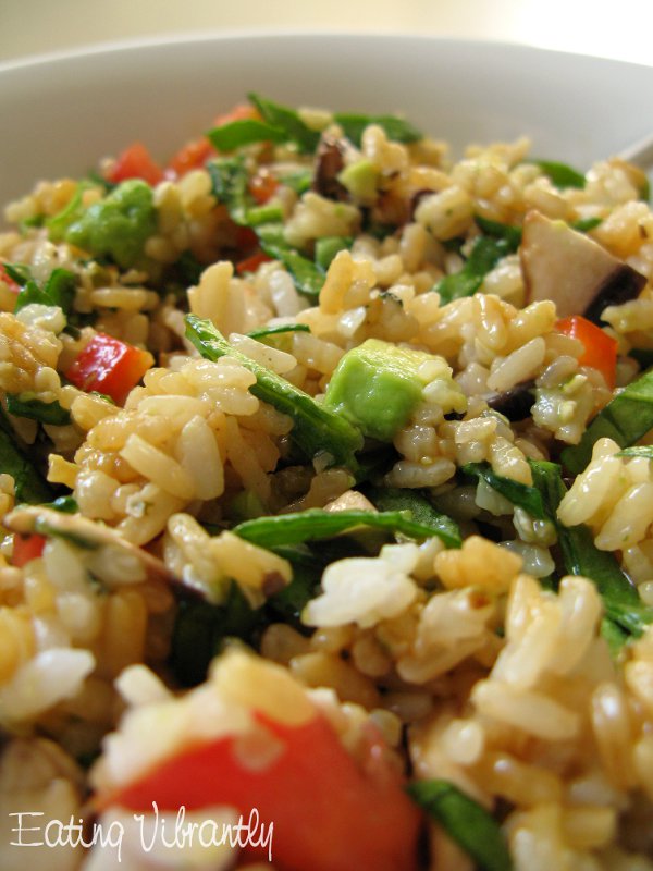 High raw rice salad