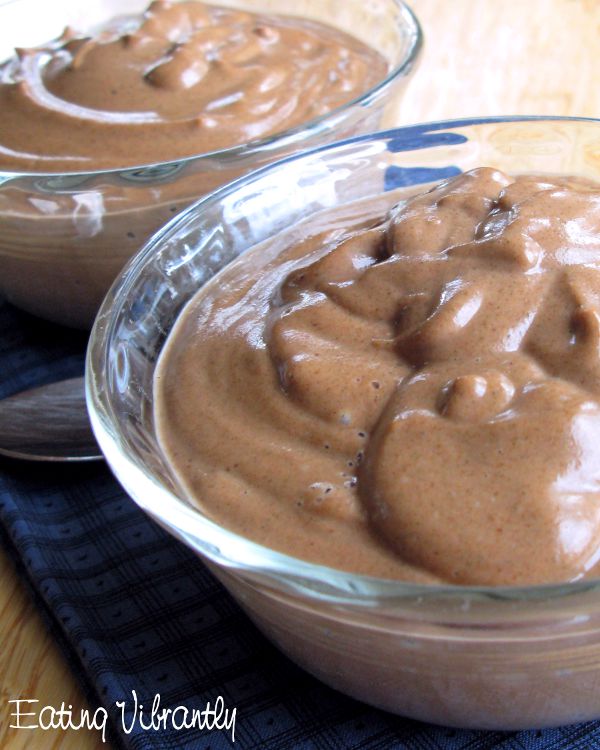 Raw chocolate hemp pudding